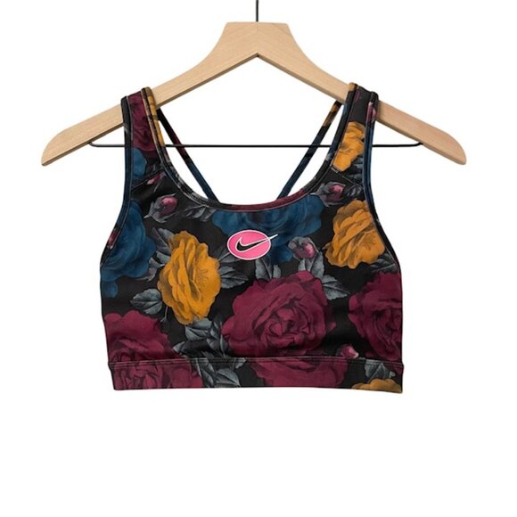 Nike Swoosh Icon Clash Floral Strappy Sports Bra Size Medium - Picture 4 of 12
